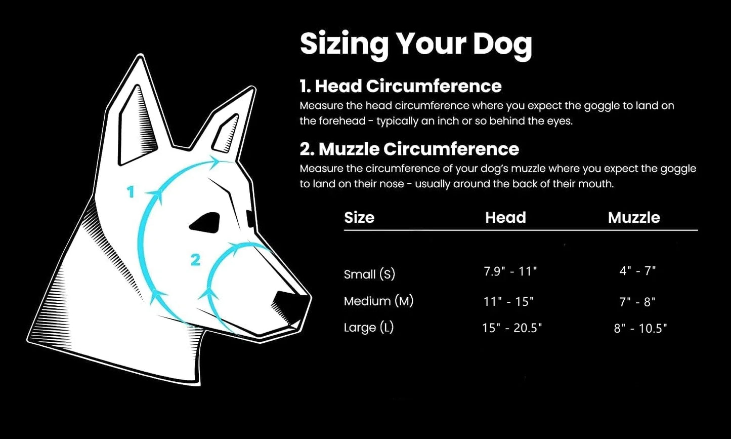 ATUBAN Adjustable Dog Goggles – Anti-UV, Breathable, Impact-Resistant Pet Sunglasses for Large and Small Breeds