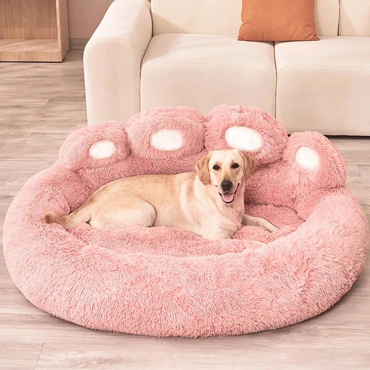 Bear Paw Pet Bed – Cute Soft Fluffy Sofa for Dogs and Cats, Comfortable Sleeping Cushion for Small, Medium, and Large Pets