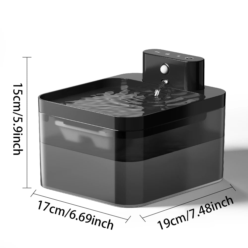 2.2L Wireless Charging Automatic Cat Water Fountain – 5V Pet Drinking Dispenser with Motion Sensor